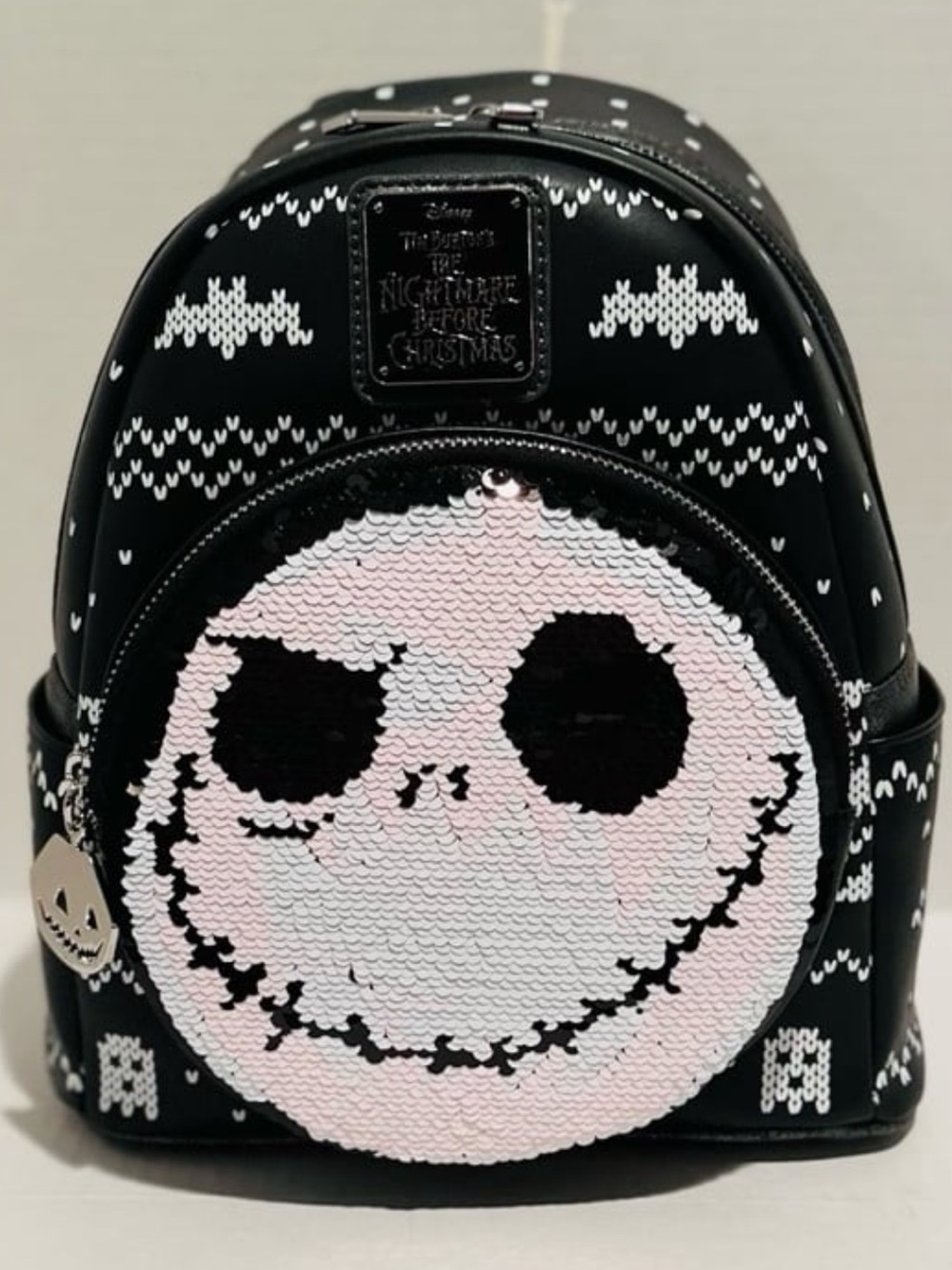 Loungefly Disney NWT NBC Jack Skellington Reversible Sequins Mini Backpack